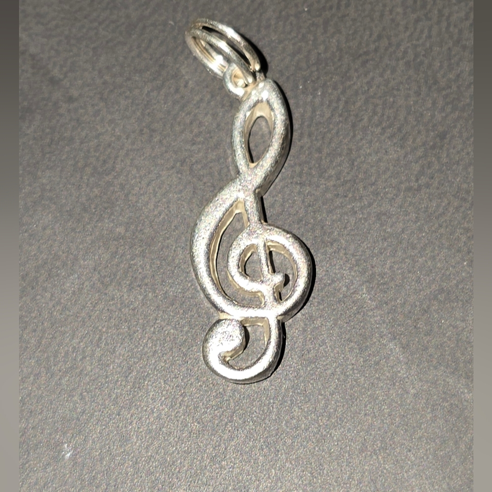 Vintage Sterling 925 Silver Treble Clef Music Note Musical Charm 1"